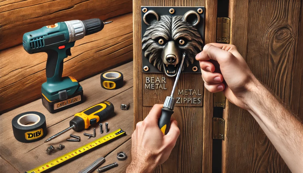 Bear Head Metal Zippies Screw Door