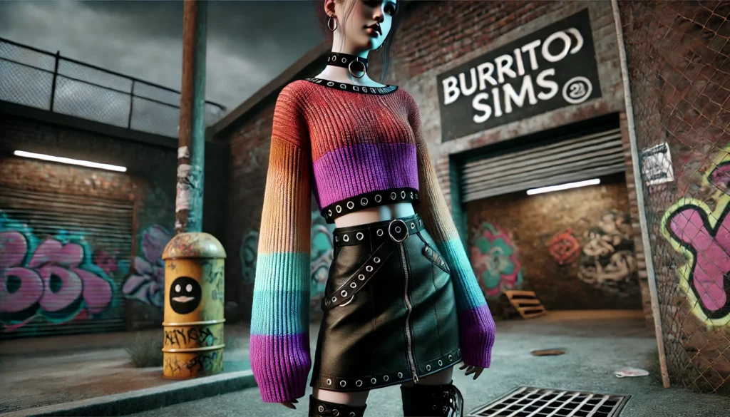 Sims 4 BurritoSims Rib Cage Crop Sweater